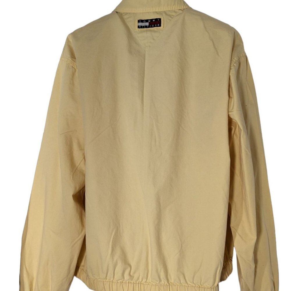 Vintage 90s Tommy Hilfiger Full Zip Yellow Windbreaker Jacket Harrington Small S - Picture 4 of 7